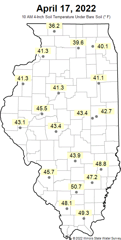 WARM_ISWS's tweet photo. 10am 4bare soil temps #ilsoils https://t.co/v0wdoajNL2