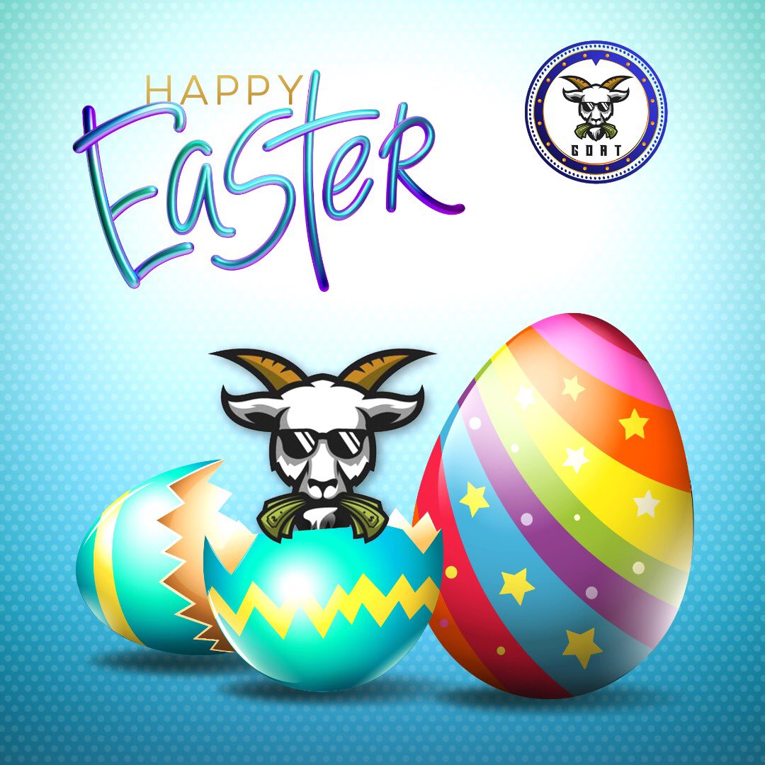 Happy Easter 🐣🐰GOAT 🐐 Coiners.
Currently at accumulation 🔥; may the pump 🚀 be with you.
Join us on 📥 Telegram: t.me/goatcoiners

#GOAT #BTC #BNB #BSCGems