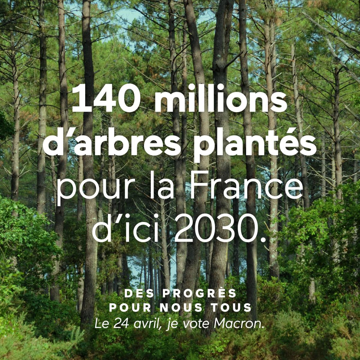 #EmmanuelMacron #presidentielles2022 #JeVoteMacronAuDeuxiemeTour #MacronMarseille 
Ce grand plan portera notre ambition forestière : planter, protéger, développer une filière.