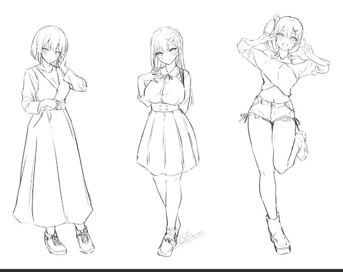 立ち絵練習も兼ねて私服うちの子(途中) 