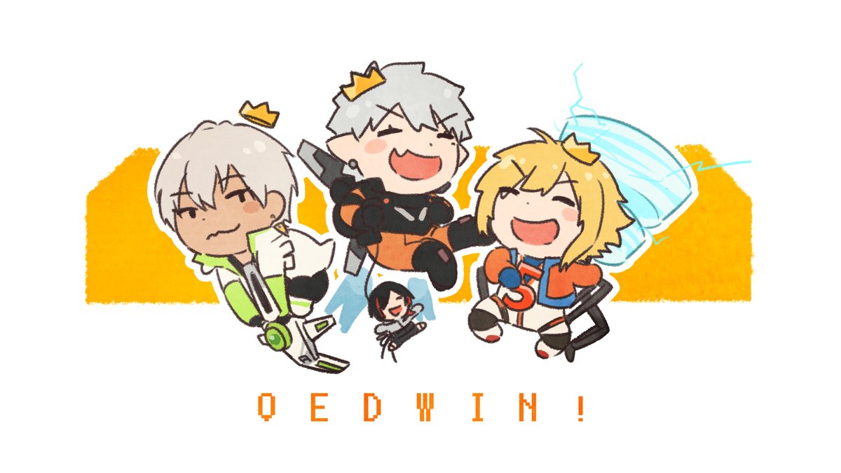 crypto (apex legends) multiple boys grey hair jacket chibi dark skin blonde hair smile  illustration images