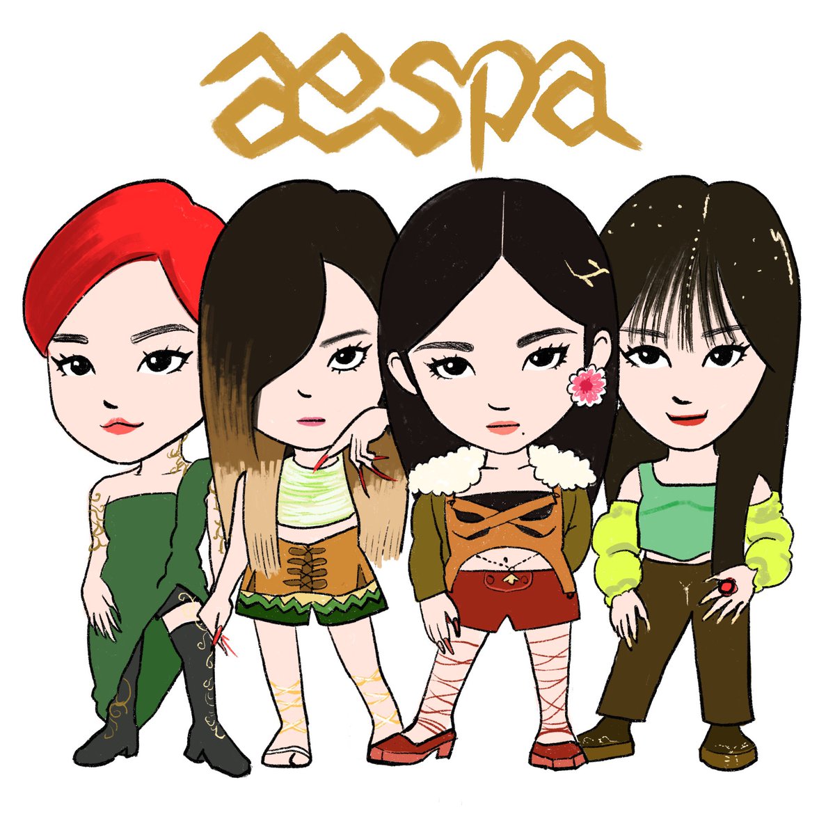 イラスト aespa DotArt aespa pixel art