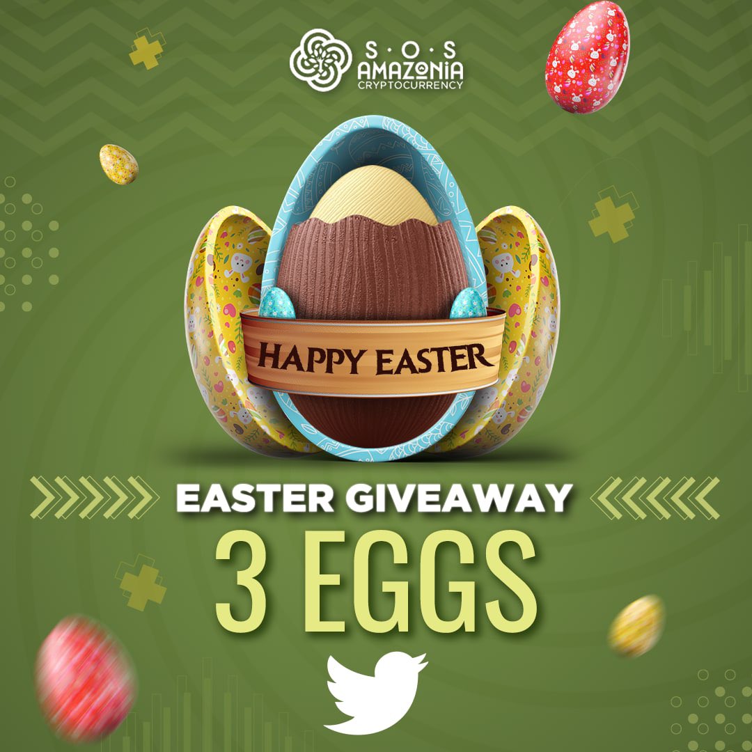 🐇 SOS Amazonia Easter Event!  🐇

Our team wishes you all a Happy Easter! And to celebrate we will distribute some Easter eggs on our social media!

1️⃣ Follow <a href="/tokensosamazon1/">TOKEN SOS AMAZÔNIA</a>
2️⃣ Like and Retweet this post
3️⃣ Tag 3 friends in the comments

🍀 Good luck! Result in 72 hours.