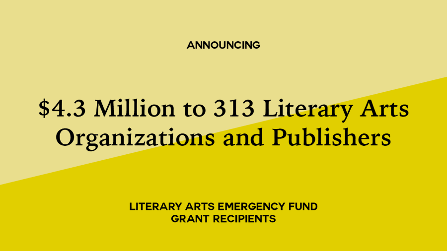 We are so grateful to have received funding from the Literary Arts Emergency Fund supported by the @MellonFdn. Many thanks to @POETSorg! Congratulations to fellow recipients, as well. #emergencygrant #literaryartsemergencyfund