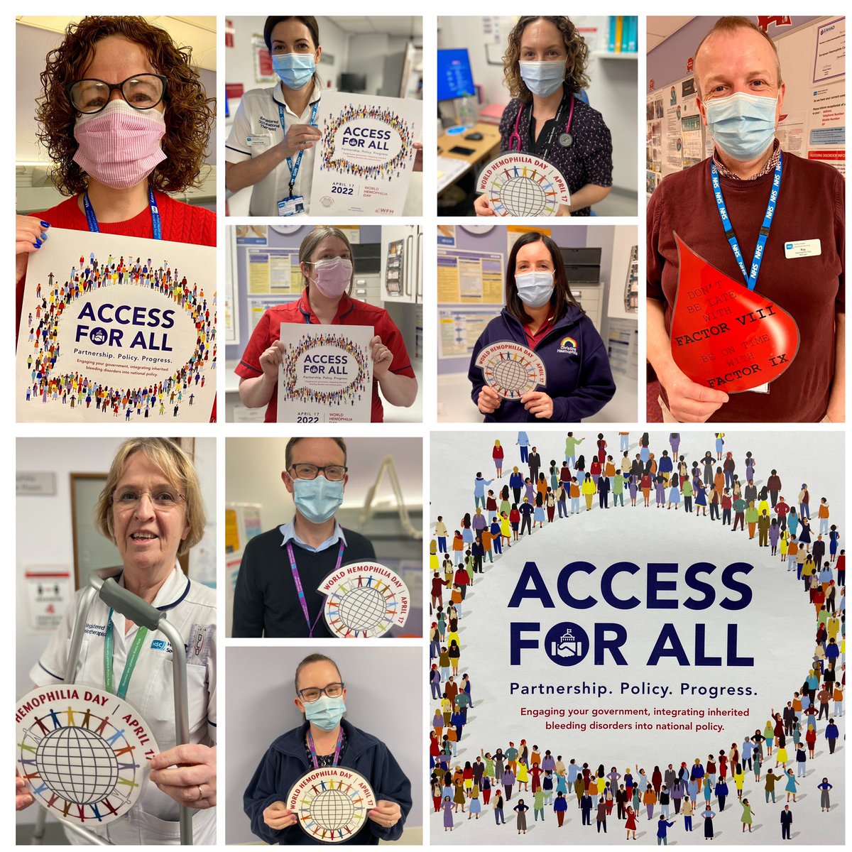 Happy World Hemophilia/Haemophilia Day from all of us in the <a href="/BelfastTrust/">Belfast Trust</a> Haemophilia Centre 🩸#WHD2022 #WorldHemophiliaDay #WorldHaemophiliaDay  #AccessForAll #MDT #TeamHaem