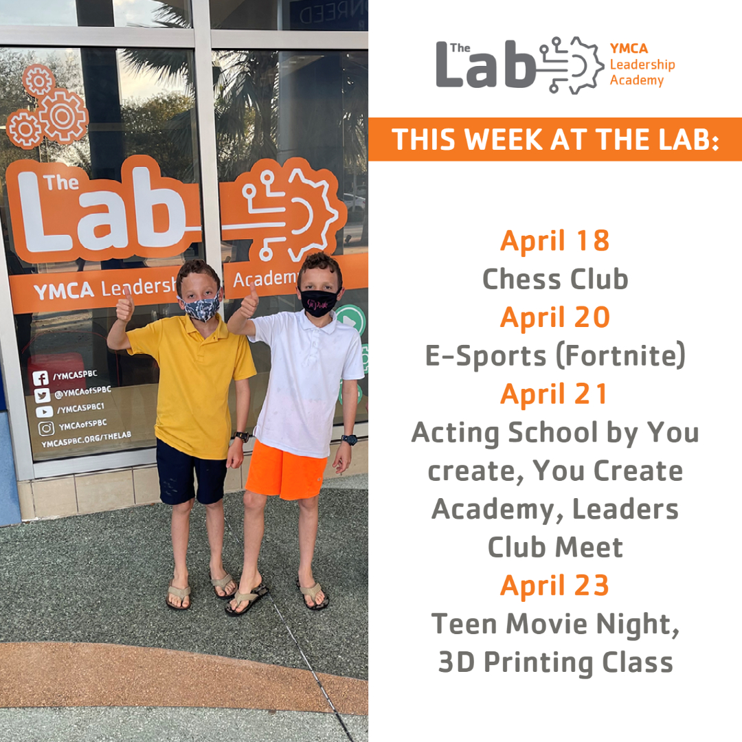 YMCAofSPBC's tweet photo. This week at #TheLabYMCA...
https://t.co/5qPZVPYPvF

#teencenter #YMCASPBC #Highschool #Middleschool #Teens #YMCATeens #TheLabYMCA #calendar #activities #movienight #chess #3dprinting https://t.co/RhamRK2Kom