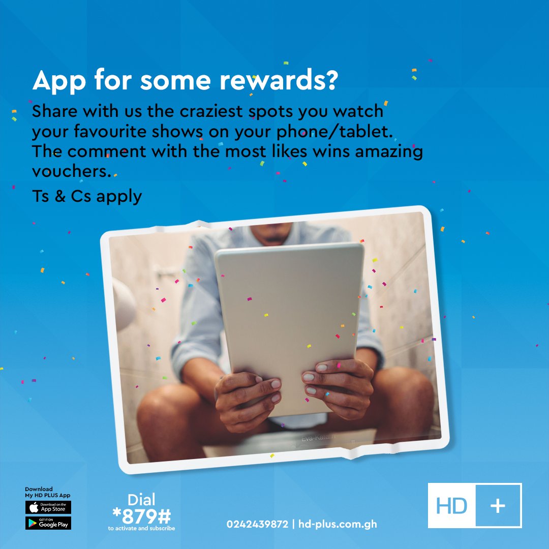hdplusghana's tweet photo. Streaming shows on your phone and tablets is all fun till you want to multitask. Share with us the places you watch your favourite shows when using your phone/tablet. https://t.co/gtZleogoKL