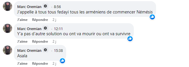 Maxime Gauin 🇫🇷 🇺🇦 🇪🇺 (@maximegauin) on Twitter photo Un nouvel appel au #terrorisme sur le compte Facebook (<a href="/Meta/">Meta</a>) de la FRA Nor Seround : question-armenienne.blogspot.com/2022/04/un-nou…
#Azerbaïdjan #Turquie #Arménie #Karabakh
<a href="/prefpolice/">Préfecture de Police</a> <a href="/rahman2609m/">Rahman Mustafayev</a> <a href="/objectif21/">objectif21</a> <a href="/FrAzDialogue/">Association Dialogue France-Azerbaïdjan</a> <a href="/Ibrahimova_GNL/">Gunel Ibrahimova</a> @Sii_nem <a href="/fatsr_bitdefe/">FATSR – BİTDEFE ✒️</a> <a href="/LUTFIBILGEN/">BILGEN LUTFI</a> <a href="/iyiPartiFrance/">İYİ Parti France ☀️</a> Un nouvel appel au #terrorisme sur le compte Facebook (<a href="/Meta/">Meta</a>) de la FRA Nor Seround : question-armenienne.blogspot.com/2022/04/un-nou…
#Azerbaïdjan #Turquie #Arménie #Karabakh
<a href="/prefpolice/">Préfecture de Police</a> <a href="/rahman2609m/">Rahman Mustafayev</a> <a href="/objectif21/">objectif21</a> <a href="/FrAzDialogue/">Association Dialogue France-Azerbaïdjan</a> <a href="/Ibrahimova_GNL/">Gunel Ibrahimova</a> @Sii_nem <a href="/fatsr_bitdefe/">FATSR – BİTDEFE ✒️</a> <a href="/LUTFIBILGEN/">BILGEN LUTFI</a> <a href="/iyiPartiFrance/">İYİ Parti France ☀️</a>