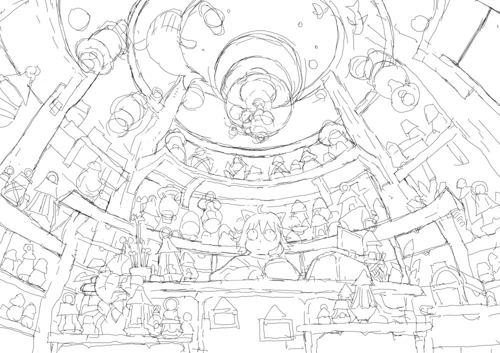 #背景版深夜の真剣お絵描き60分一本勝負
お題：「カンテラ」
間に合わず線画だけ