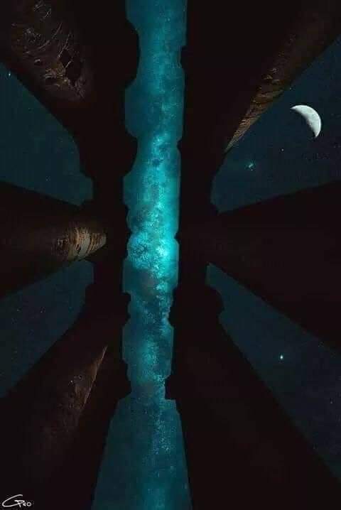 Milky Way through the ancient Egyptian Karnak pillars.