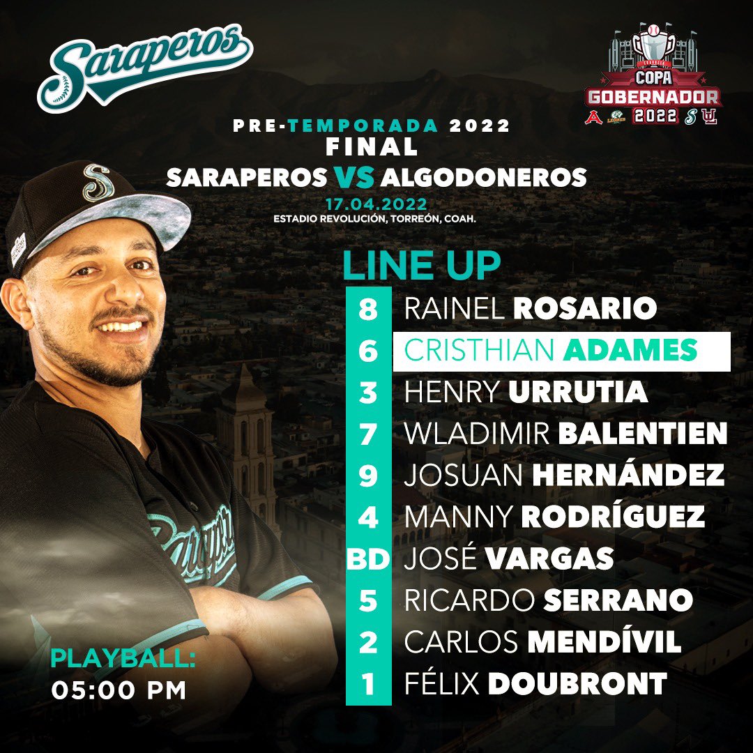 ClubSaraperos's tweet photo. ¡Se juega la final de la Copa Gobernador! 🏆⚾️🔥

Y Saraperos busca su 9️⃣na copa en su historia 👊🏻. 

¡Apoyemos al Dragón del Norte! 🐉

#OrgulloDeCasa https://t.co/vJw6TApWQW