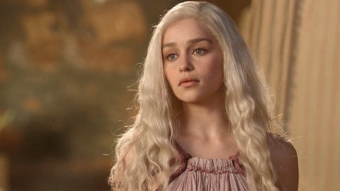 daeneyre's tweet photo. it’s been 11 years since emilia clarke made her first appearance as daenerys targaryen and carried the entire show on her back. https://t.co/FR3jkzxX8v