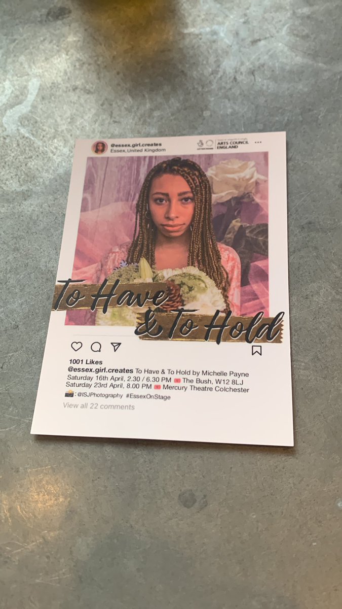 Saw To Have &amp; To Hold yesterday <a href="/bushtheatre/">Bush Theatre</a>. A new play for #EssexOnStage written and directed by <a href="/chellesta/">Michelle Payne✌🏻</a>, the piece is about missed opportunities and messy modern love, told beautifully by <a href="/TiannaJewiss/">Ti</a> and @Whiteheadactor. Don’t miss it @mercurytheatre on the 23/04/22