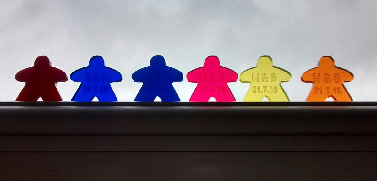 thatsafineidea's tweet photo. @TimHarford having listened to @nosuchthing I thought you might like the laser cut #meeple table decorations I made for my daughterโs wedding. Really enjoyed the episode @Schreiberland @JamesHarkin @andrewhunterm #getannaontwitter https://t.co/MvFydK08Rz