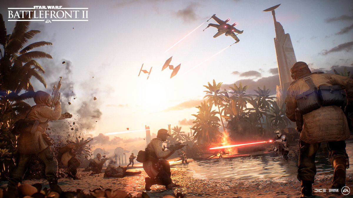 Daily_SWGames's tweet photo. On this day in Battlefront:
The Battle on Scarif update released 2 years ago!
It featured new hero & trooper appearances, Crait HvV, Age of Rebellion Supremacy & Instant Action, Scarif, Attack/Defend Missions & more.
This was the final content update for #StarWarsBattlefrontII https://t.co/lQHkpMl6Z7