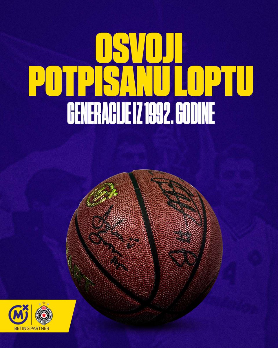 MozzartBet's tweet photo. ⚫🏀⚪Osvoji potpisanu loptu šampionske generacije @partizanbc iz '92⚫🏀⚪

Sve što je potrebno je da:

• pratiš @MozzartBet ✅

• retvituješ ovu objavu uz quote 🔁

• prognoziraš ko će biti najbolji strelac Partizana protiv Burse i koliko poena će postići https://t.co/5A9Dw6r5Yy