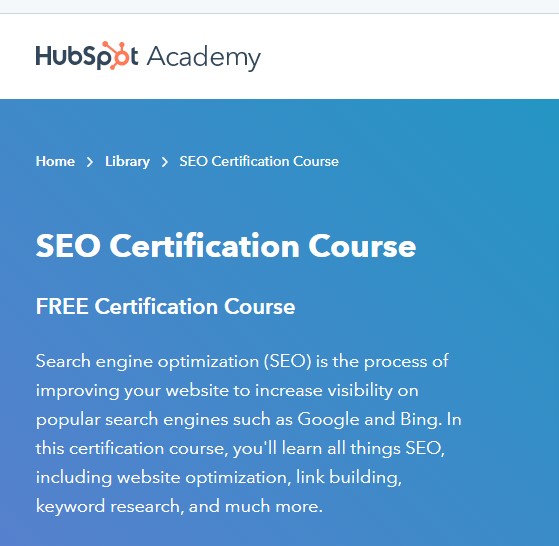  Optimización para motores de búsqueda de HubSpot¿Quieres aprender sobre SEO? No importa, HubSpot también te tiene cubierto con esta formación. https://academy.hubspot.com/courses/seo-training?__hstc=259582869.a6dda91531c9e75a770b2567c9d9618c.1570136161804.1582210375821.1582214705317.46&__hssc=259582869.3.1582214705317&__hsfp=2089381670