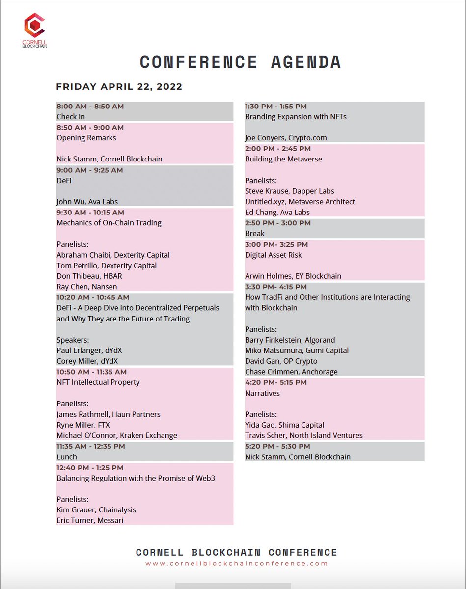 Check out our official agenda for Friday! 🔥