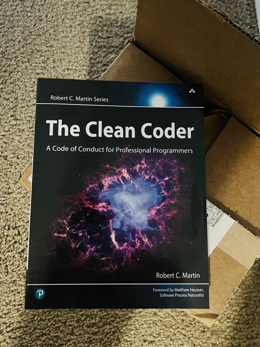 amitsbaghel_'s tweet photo. Got this book The Clean Coder from my company @Nexient
Thank you guys..!!
#TheCleanCoder
#Nexient
#RobertCMartin https://t.co/JVnrxUVsNz