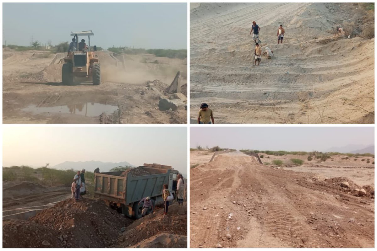 تنفذ الأشغال العسكرية التابعة للقوات المشتركة في الساحل الغربي أعمال فتح طريق حيس- الجراحي (الحديدة- تعز) وإصلاح الجسور من جانبها، التزاما بالمسار الإنساني للهدنة وبهدف تخفيف معاناة المواطنين وإزالة العقبات أمام تنقلاتهم.
الطريق لازالت على الجانب الآخر مقطوعة من قبل مليشيا إيران.