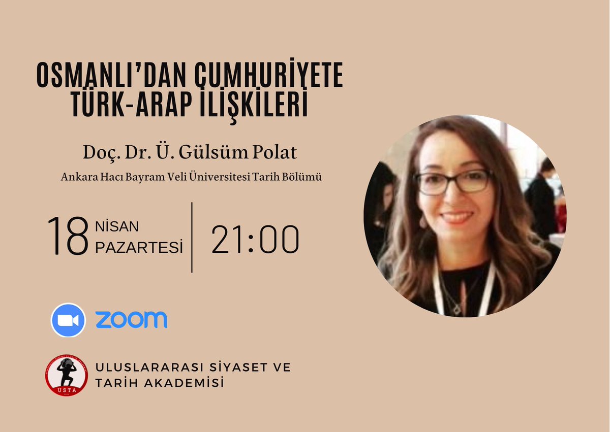 ustakademi's tweet photo. Uluslararası Siyaset &amp; Tarih Akademisi Olarak bu haftaki konuğumuz Ankara Hacı Bayram Veli Üniversitesi Tarih Bölümü Doç. Dr. Ü. Gülsüm Polat
@Gulsum_Polat_ https://t.co/NUzkxFPxLu
