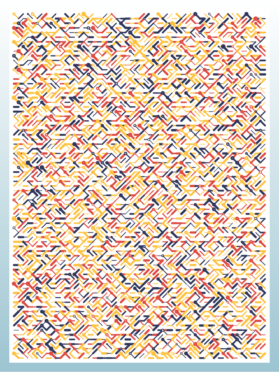 Cbain4's tweet photo. 10_PRINT - Piece 6 - now on OpenSea. (0.012ETH)

Organised, patterned randomness. 

An extra variable, brings another element to the canvas. What do you see? A maze in 3D? A grid? 

Check it out here ....

https://t.co/9KwZbSp9bo

#NFTs #genart #p5js https://t.co/p2QZ4IxQCW