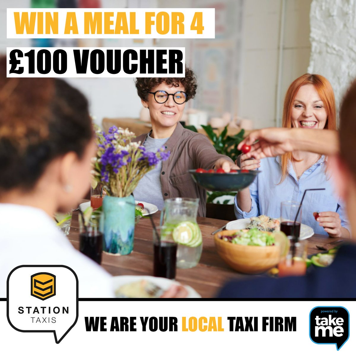 takememalton's tweet photo. Win a £100 MEAL voucher thanks to our partners TAKE ME
To enter                
1]LIKE this post 
2]SHARE or Retweet
3]TAG the 3 people you would take
4]FOLLOW STATION TAXIS 
Winner announced on LAST DAY OF THE MONTH
#Raffle #Prize #StationTaxis https://t.co/DMdULDeEHB