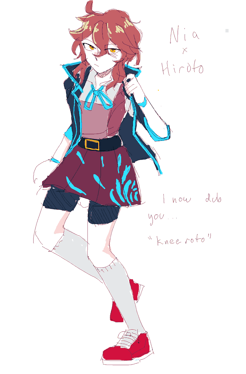 vvcender's tweet image. nia (twisted truths) x hiroto (brave danganronpa) love child