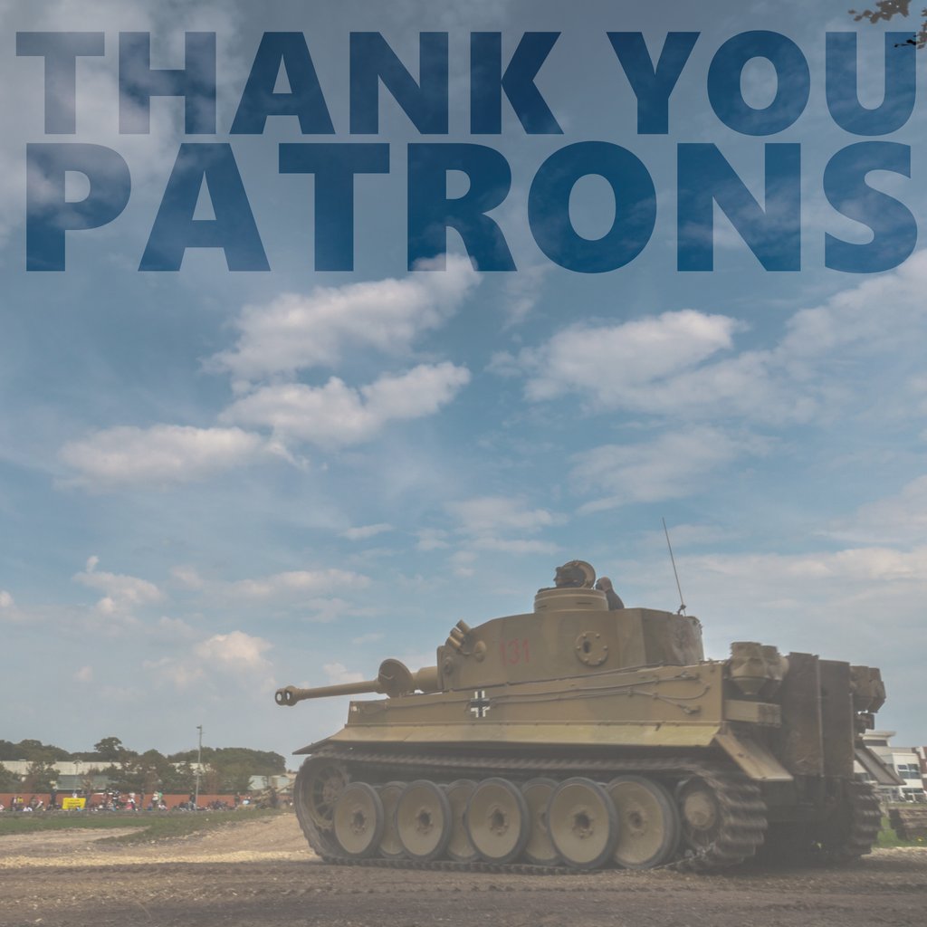 Thank your Patrons! IronTitan, Gareth Richmond, Nate Oliva, KV Nut, Willbro Chapp, Andy Coutts, Clare Holmes, A Lucas, Damian, Mike Decker, Rheanna Arruda, Hekate, David O'Mahony, Howard M, Tanner, Louiselatex. Support the Museum: l8r.it/j7ML