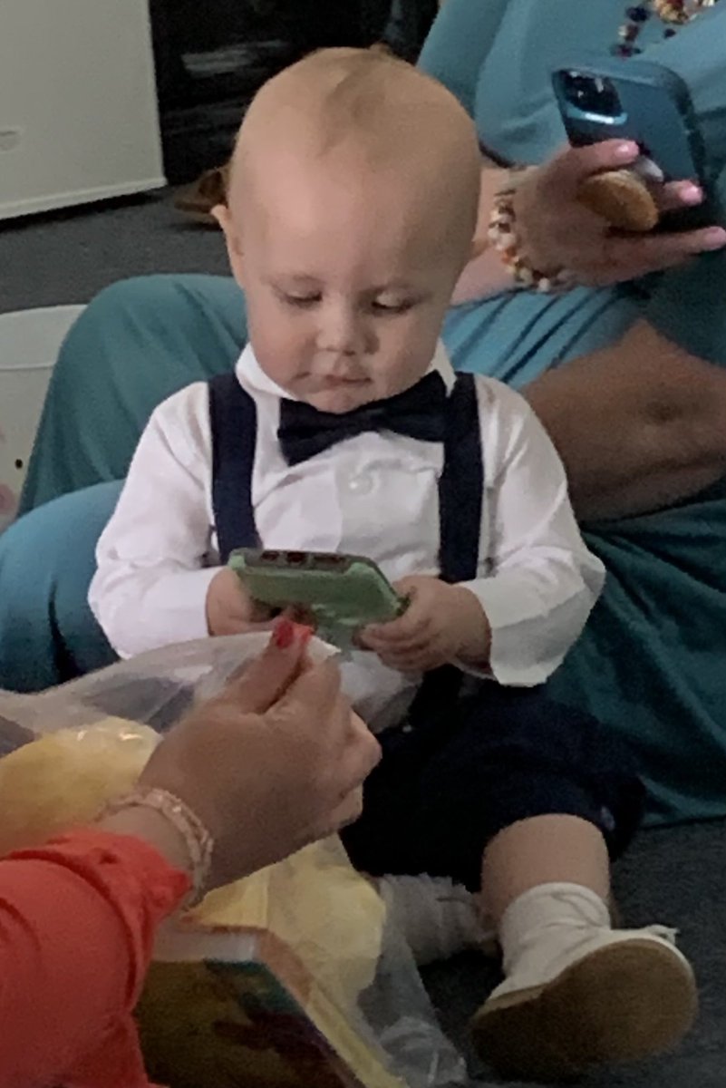 jeffrsteele's tweet photo. Aydan with the phone.  Ha Ha https://t.co/9jgJU0Iq69