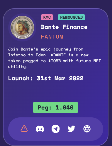 dantefinance's tweet photo. . @dantefinance
 just regained the Peg!! LFG 🚀🚀🚀🚀

Thanks to our awesome community!! ❤️❤️

To join us: https://t.co/nYVYX3mLlh
Our awesome Discord community: https://t.co/0lGgBRsfNR

#FantomSpace #Fantom #DEFI #CryptoNews #cryptoalerts #defiyield #cryptocurrencynews https://t.co/UvadvtZlXc