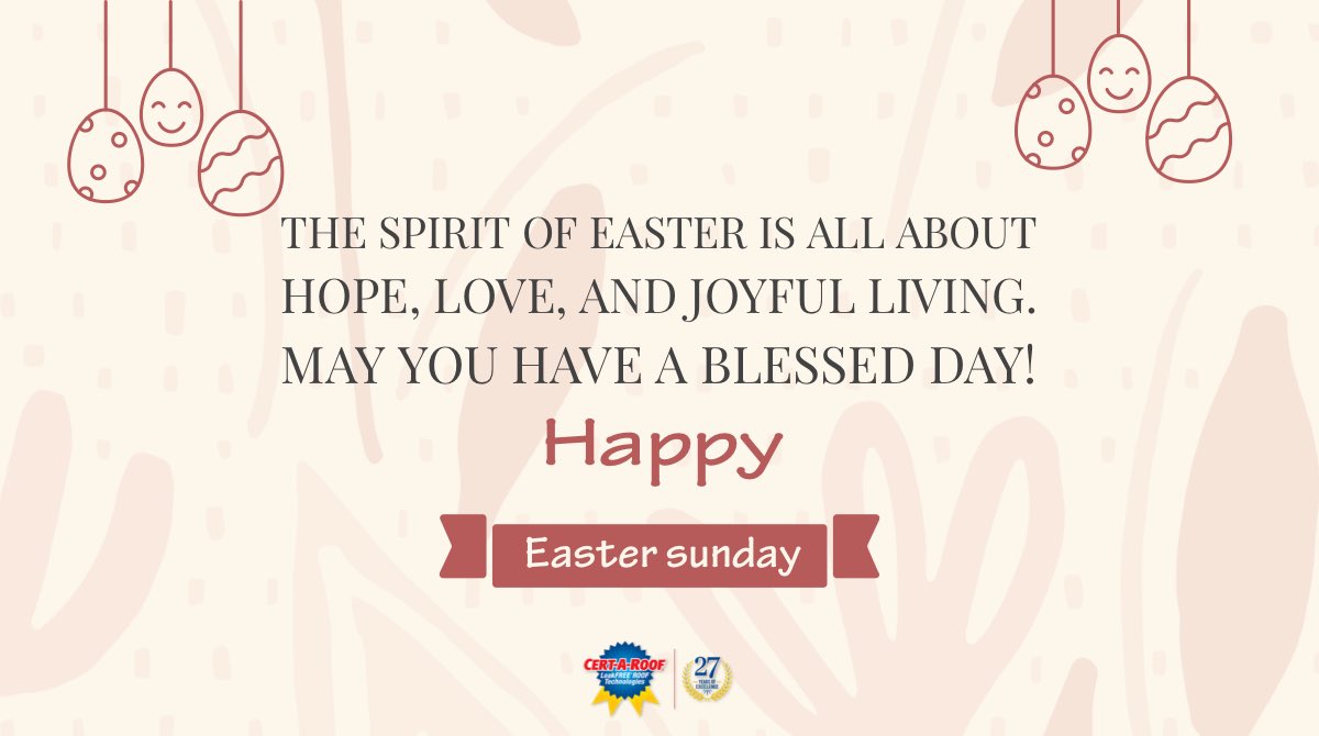 certaroof's tweet photo. The spirit of Easter is all about hope, love, and joyful living. May you have a blessed day! Happy Easter everyone ❤️

#HappyEaster #HappyEaster2022 #Easter2022 #EasterSunday https://t.co/Ss0CkeRsyi