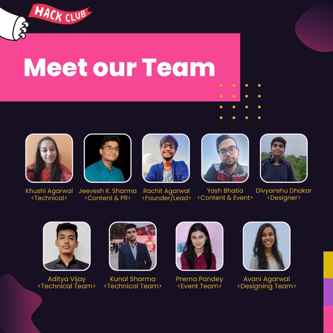 HC_Poornima's tweet photo. Hellow Everyone✨
Meet our Core Committe of Hack Club Poornima💥

#hackclub #hackclubpoornima #community #programming #developers #coding https://t.co/nh8445Mc5T