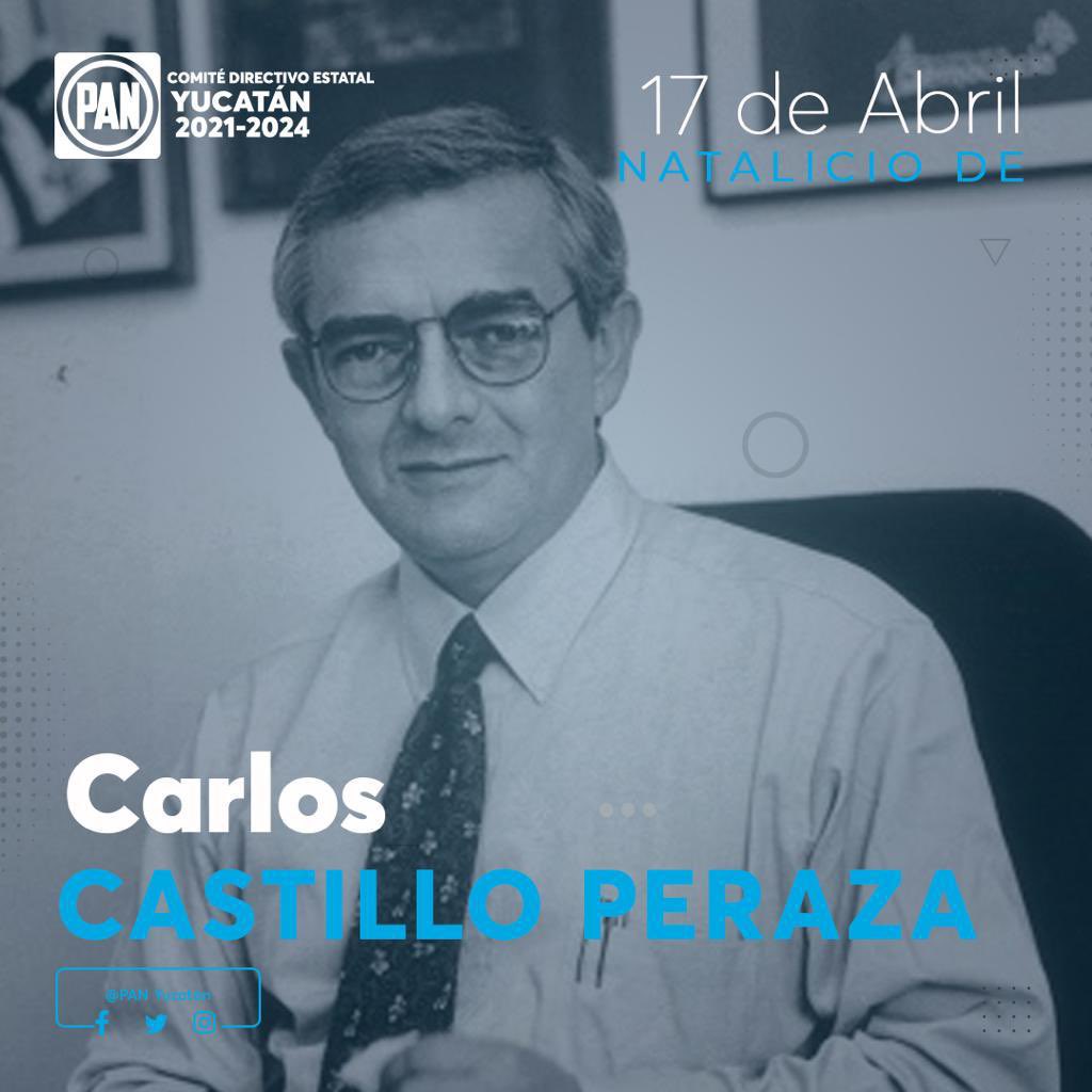 #Efeméride | Conmemoramos el 75 aniversario del natalicio en #Yucatán de Carlos Castillo Peraza, político, académico y personaje indispensable dentro de la historia de México. Su legado y ejemplo estarán siempre con nosotros y con la filosofía de <a href="/AccionNacional/">Acción Nacional</a> <a href="/Castillo_Peraza/">Castillo Peraza</a>