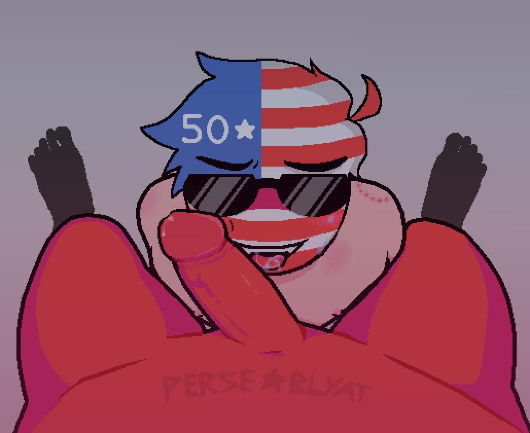 BlyatPerse's tweet photo. (NSFW!) Friend told me to make an alternative of the BJ picture but with America... So i said HECK YES! AMERUS! 🇷🇺x🇺🇸 He looks so swag. ( Also i think @CBananae might appreciate this! I did read you ''REALLY'' like america! ENJOY! 💖💖💖) #Countryhumansnsfw #countryhumansamerus https://t.co/Y45WfWfiVS
