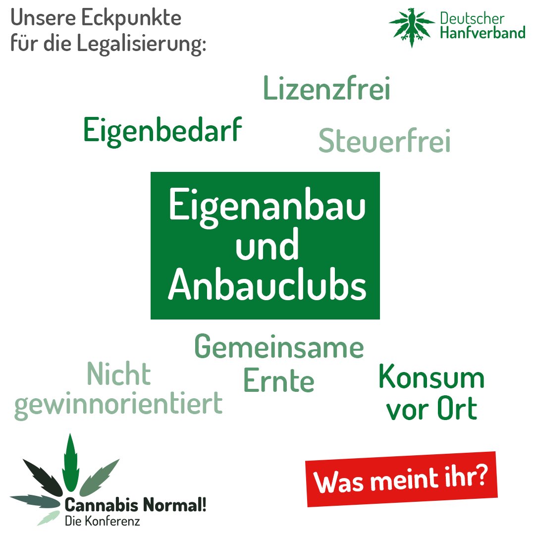 hanfverband's tweet photo. Unsere Eckpunkte für die #Legalisierung: Die wichtigsten Punkte aus dem Kapitel 'Eigenanbau und Anbauclubs'.
Was meint ihr? Jetzt unsere Eckpunkte lesen und mitdiskutieren auf https://t.co/2dSX1c2QLT! https://t.co/C70AdQNAvx