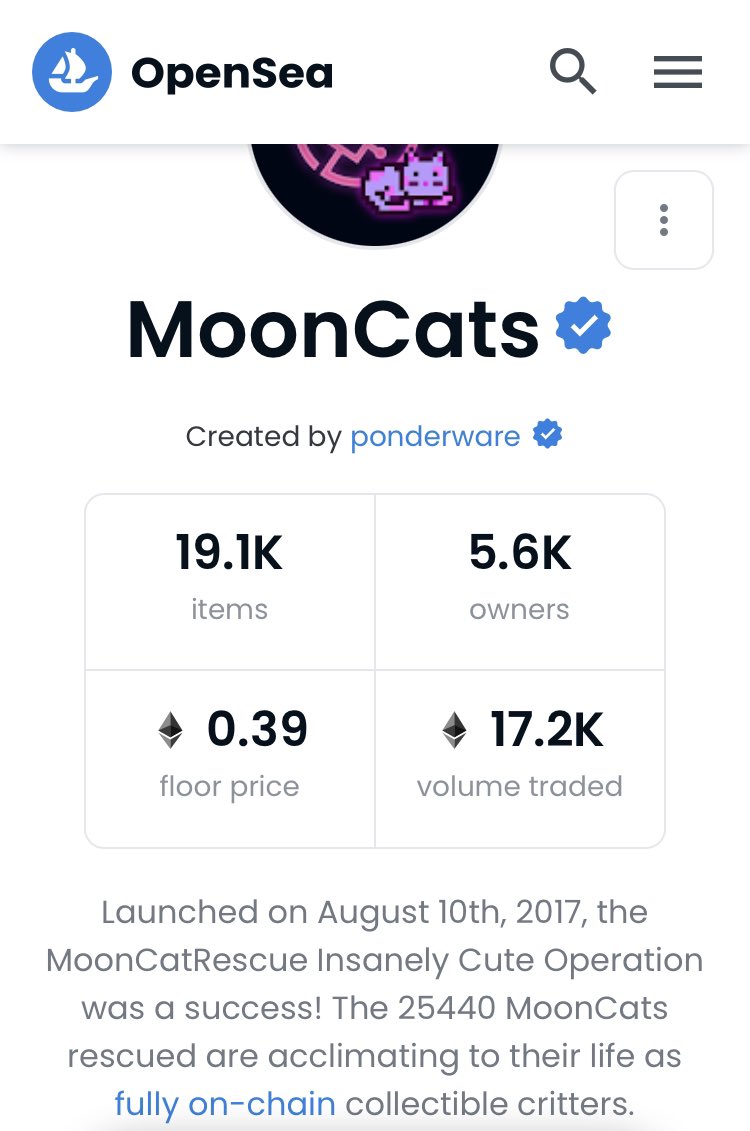 justintrimble's tweet photo. These other Moon things were launched on August 10th 2017 when there were less than 2 dozen NFT projects ever created. Less than 0.5 ETH for 1 now. Wonder if that will change 5 to 10 years from now 🤔 🤷 https://t.co/j60SLXzjbT