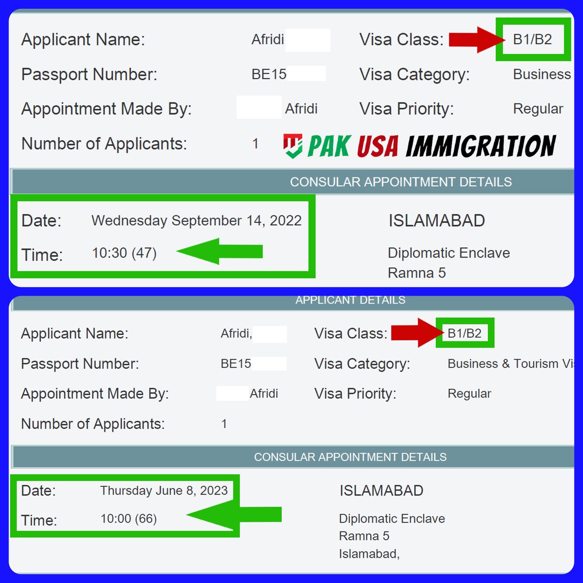 USA Visit Visa Early Appointment:
BOOKED just Now for one of my family friends.

#B1B2appointment #ustouristvisainterview #usconsulateinterview #usab1b2visa #usimmigration #usatouristvisa #usavisitvisa #usavisitvisafrompakistan2021 #usavisa #b1b2visa #b1b2visausa #b1b2visaupdate