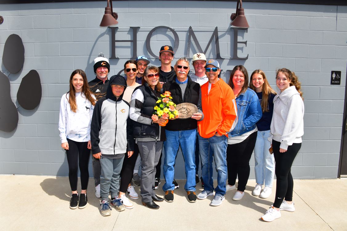 NCCC's tweet photo. Congratulations to the David Peter Family, our 2022 Heritage Family Award recipients. NCCC was so excited to celebrate the David Peter Family yesterday, April 16th at the NCCC baseball game. 

A huge thank you to Ben Smith for the beautiful photos!

 #SHOknowssuccess https://t.co/j9oXa6joBg