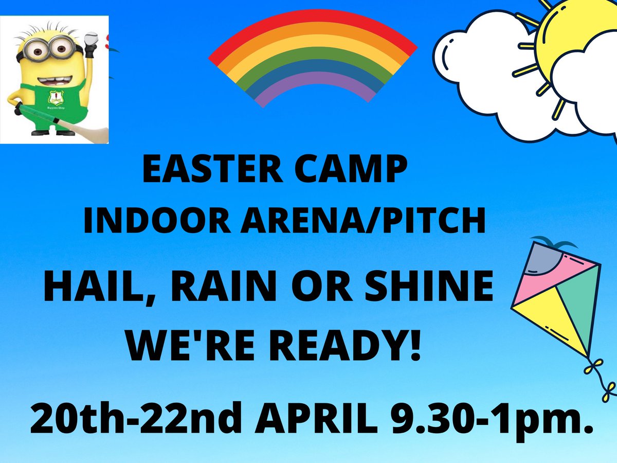 Just 3 days ‘till our Easter Camp 

📌Groups will be divided (Junior Infants to 6th Class). 
📌Wed. 20th to Fri. 22nd - 9.30 to 1pm daily. 
📌€30 or €60 for a family
📌Book online 
member.clubforce.com/memberships_ca…
<a href="/dale_murphy_b/">Dale Murphy-Butler</a> <a href="/wexgaacoaching/">Wexford GAA Coaching & Games</a>