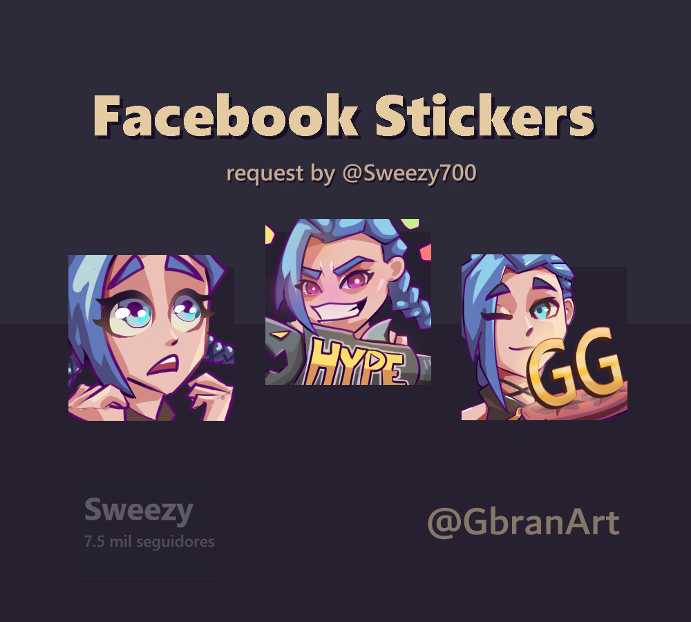 gbranart's tweet photo. I did some stickers for a fortnite facebook streamer 😈💜
#FacebookGaming  #sketch #emotes #twichemotes #art #chibi https://t.co/NY9nQGzMa3