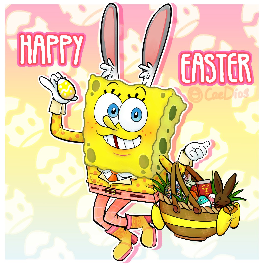 CaeDios's tweet image. Happy Easter!!! 🧽🐰 #Spongebob