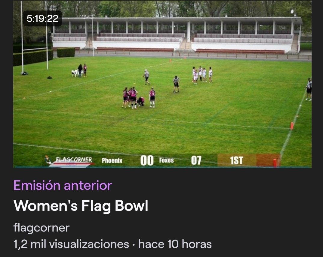 Que después de una jornada tan larga tengas más de 1,2mil visualizaciones por la <a href="/Womensflagbowl/">Women's Flag Bowl</a> demuestra que las cosas se están haciendo bien a nivel de promoción de #flagfootball 

Gracias a la organización por la invitación a promover el deporte femenino 💜