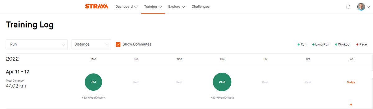 RunningForBTC's tweet photo. Max #BTC price sets the distance I run |
week#14 $46.9k/1BTC = 46.9km in week#15
... mission accomplished 🙂 #RunningForBitcoin #BTC #Runner #Bitcoin #running #strava https://t.co/DBQdR4hW1V