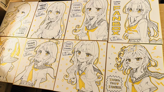 FANBOXの特典色紙、溜まってたやつ全部描きました〜!✨💪
お待たせしてすみません!🙇

明日発送してきます〜!📦🐧💨 