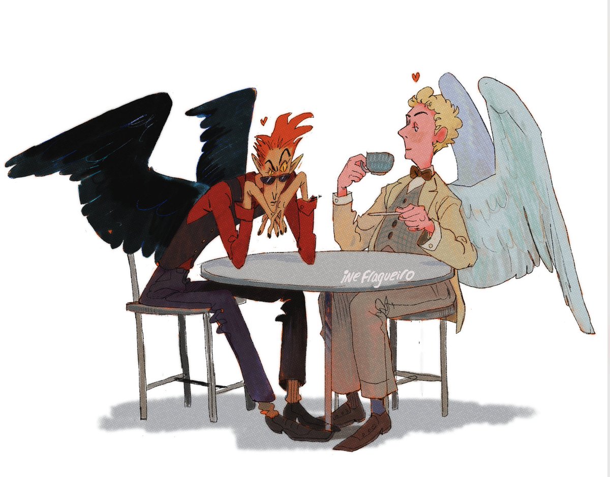 「Waiting for season 2 #goodomens 」|Ine Fragueiroのイラスト