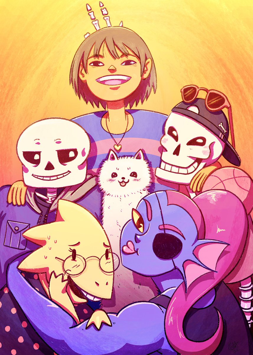 posalootly's tweet photo. while i was in COVID isolation, i finally finished playing Undertale and then made this fanart. Enjoy these cuties! https://t.co/froiRMB0St
