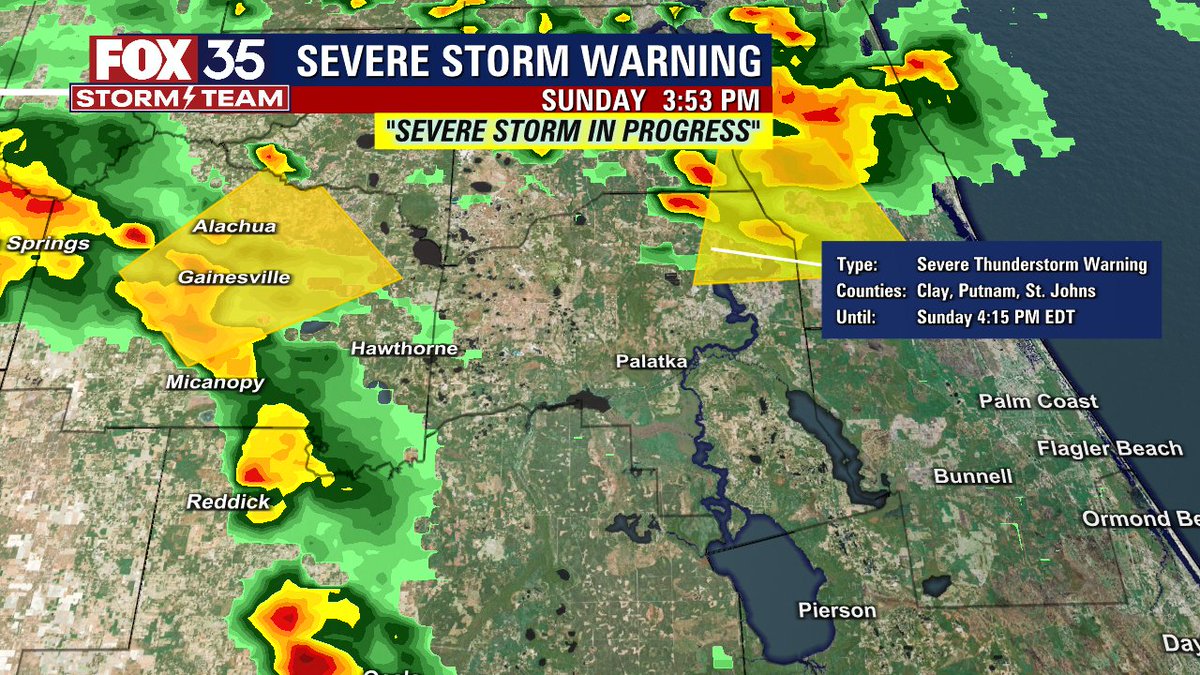 A Severe Thunderstorm WARNING has been issued for the area shaded!
Details --> fox35orlando.com/weather-alerts
