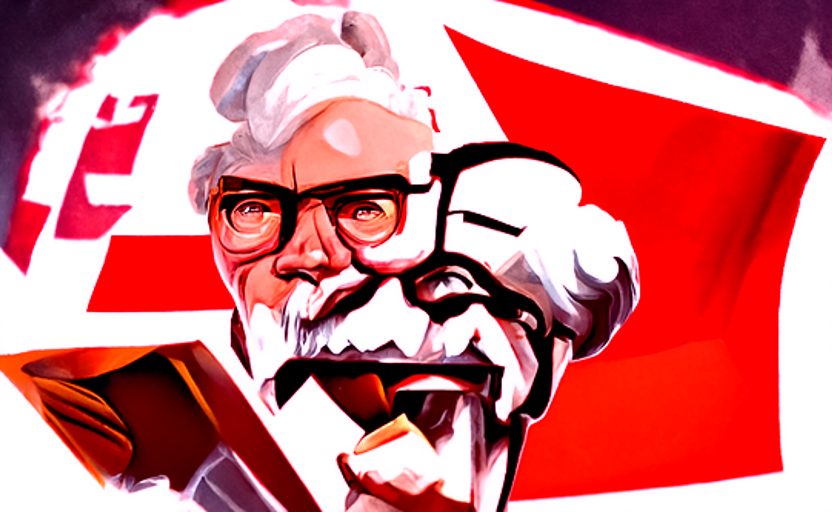 __GAN_Eden__'s tweet photo. The Propaganda poster of KFC (@kfc) 

#nft #nftart #NFTCommunity #digitalart #NFTCollection #art #genart #NFTdrop #artwork #cryptoart https://t.co/JUWcP5d7Ww