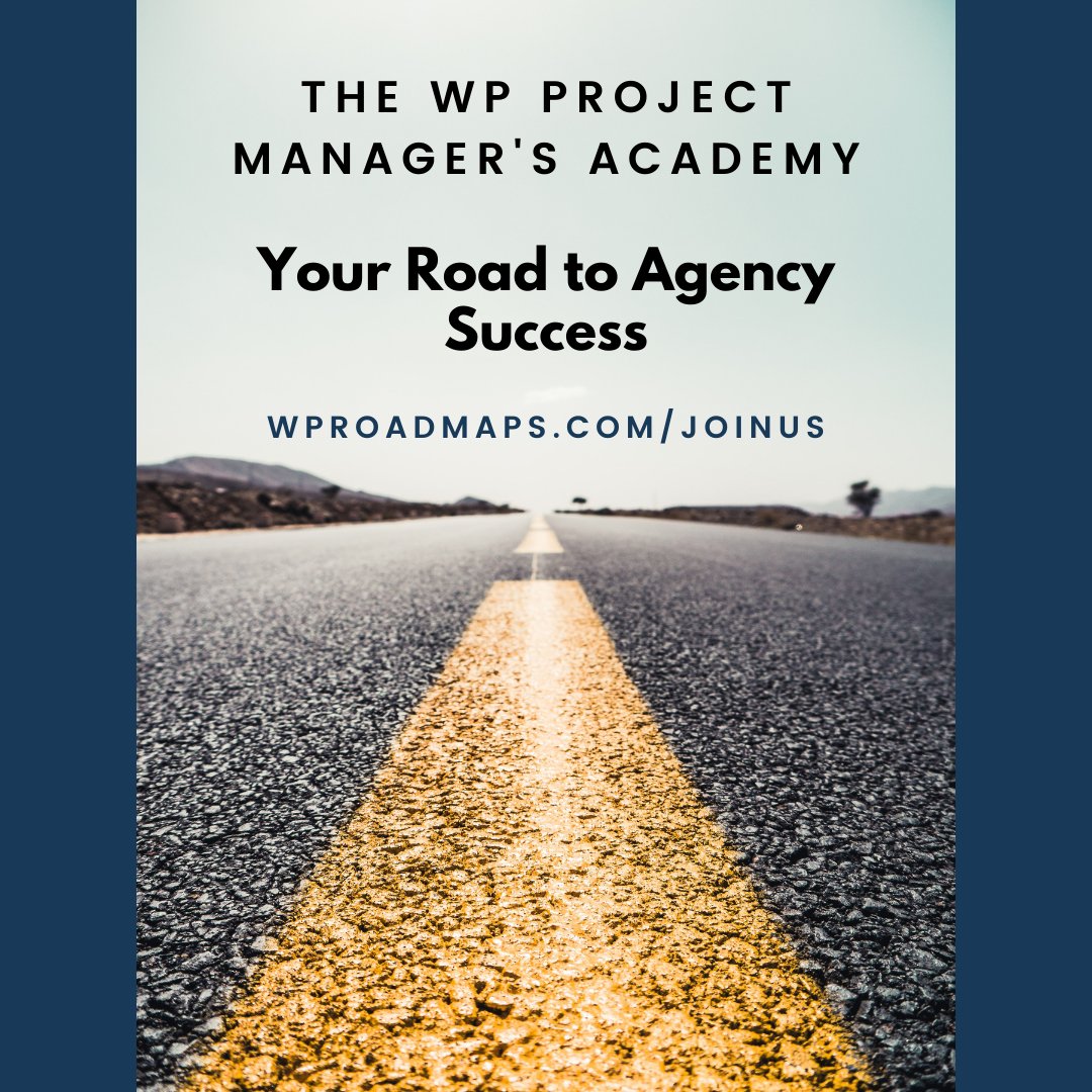 We can give you the roadmap to "on time" and "within budget" which ends up with happy clients.

#OnTime #WithinBudget #TheWPProjectManagersAcademy #StopScopeCreep #PreserveROI #ProjectManagement #WordPress #JoinTheAcademy #SocialProof #UVP